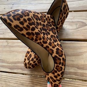 Leopard wedge pumps